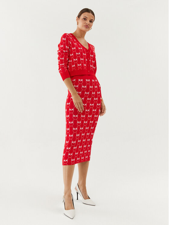 PINKO Pinko Spódnica ołówkowa 100211 A0IS Czerwony Slim Fit