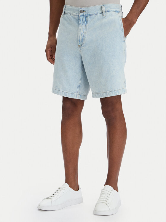 BOSS BOSS Pantaloni scurți de blugi Sandrew 50563627 Albastru celest Relaxed Fit