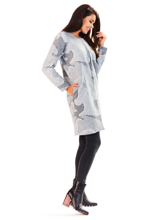 Awama Awama Sweter A199 Szary Basic Fit