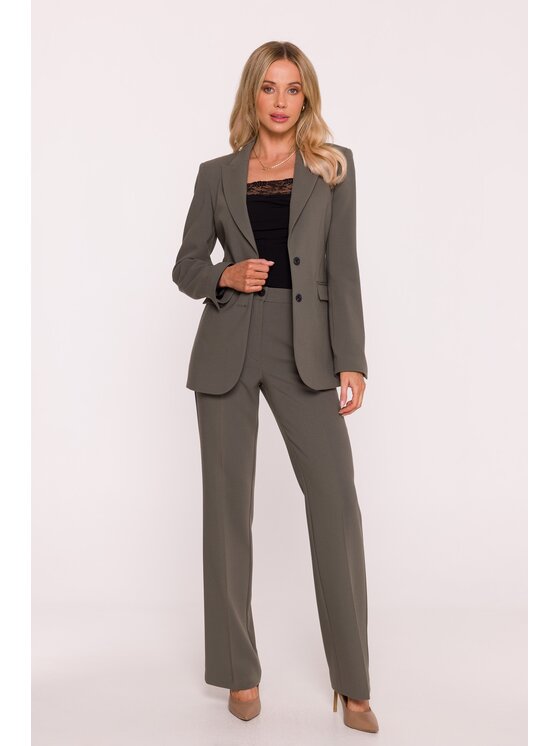 Stylove Stylove Marynarka S417 Khaki A-Line Fit