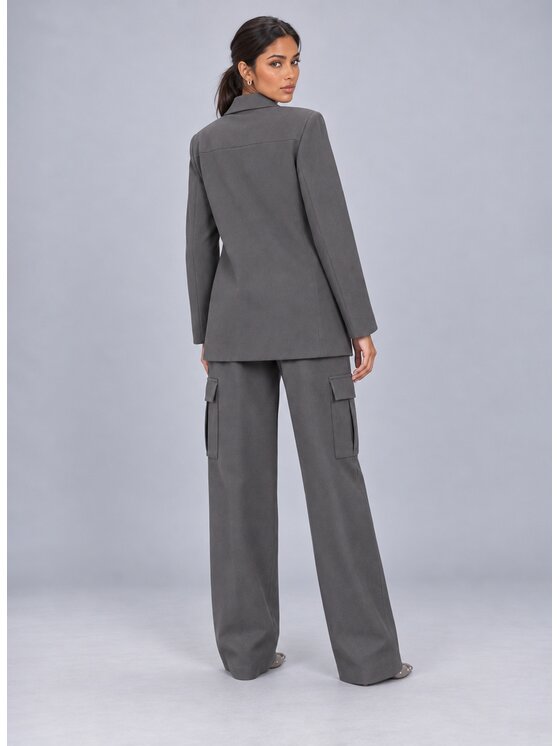 Love Saints Love Saints Marynarka L26WF-3Z-K05 Szary Oversize