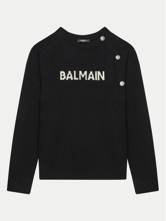 Balmain Maglione BV9B00-Z2409 Nero Regular Fit, taglia : 12Y