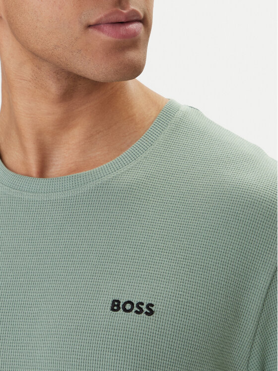 BOSS BOSS Majica Waffle 50535891 Zelena Regular Fit