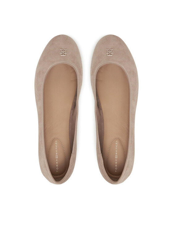 Tommy Hilfiger Tommy Hilfiger Baleriny Th Hardware Suede Ballerina FW0FW08655 Beżowy