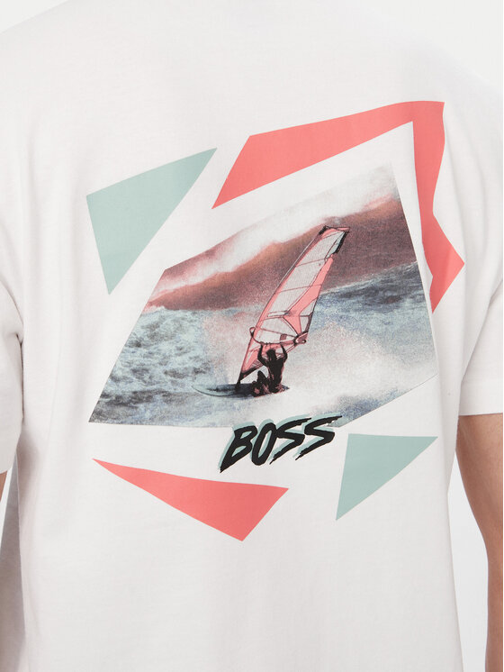BOSS BOSS T-Shirt Movement 50561872 Kremowy Regular Fit