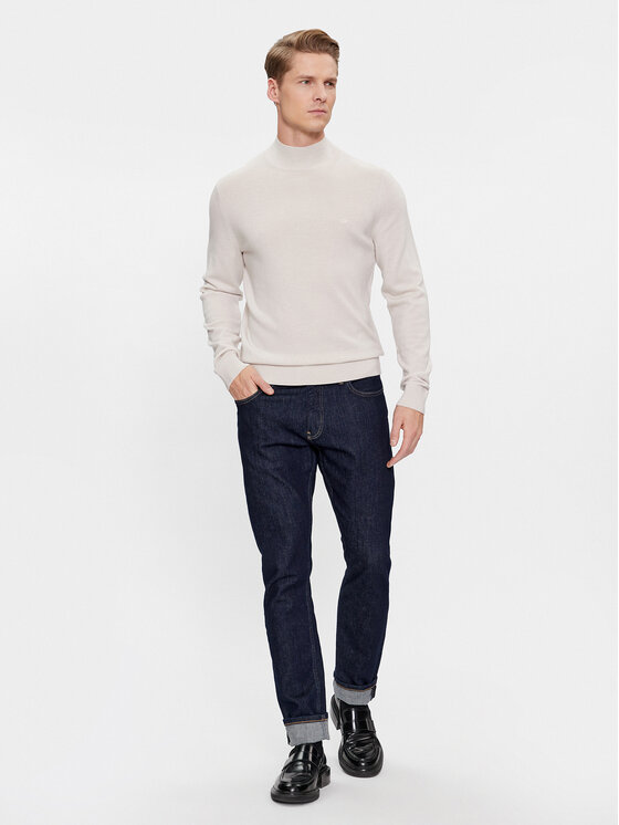 Calvin Klein Calvin Klein Sweter Superior K10K110424 Beżowy Regular Fit