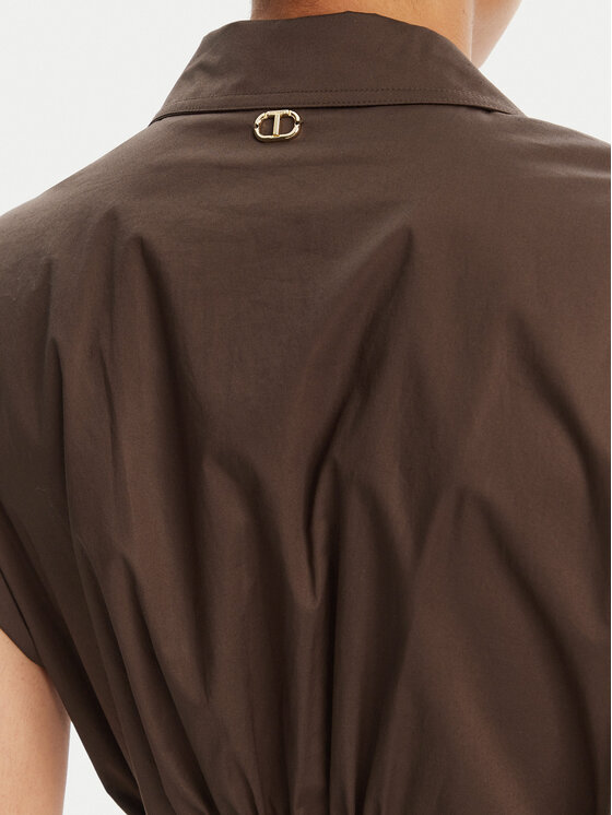 TWINSET TWINSET Marškinių tipo suknelė 251TT2102 Ruda Loose Fit