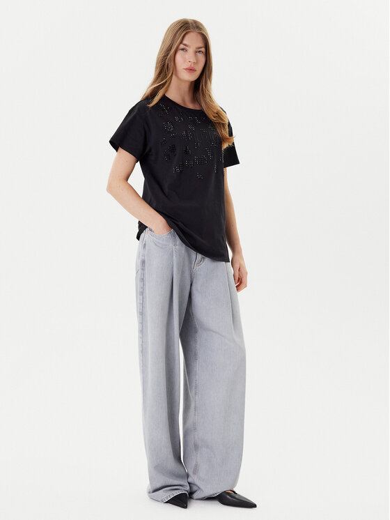 Liu Jo Sport Liu Jo Sport Tričko TF5184 JS923 Čierna Relaxed Fit