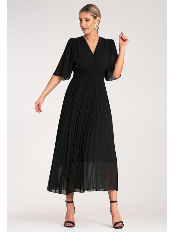 FIGL FIGL Koktejlové šaty M1124 Čierna Feminine Fit