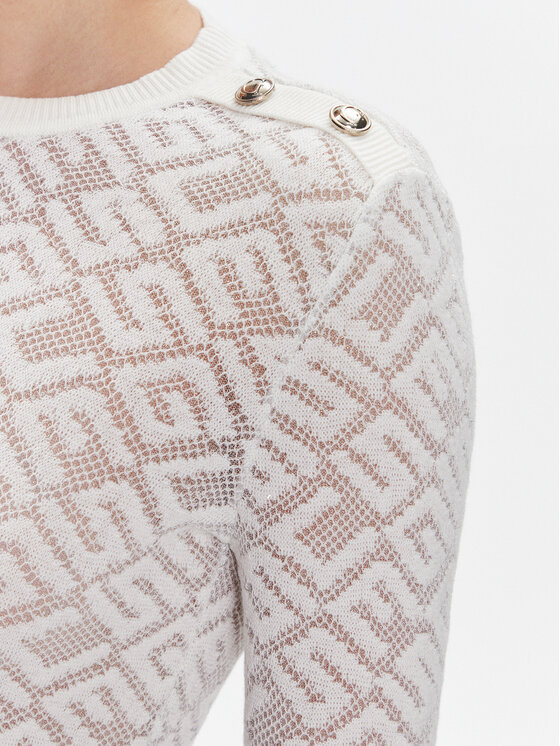 Guess Guess Pulover W4RR28 Z3C90 Alb Slim Fit
