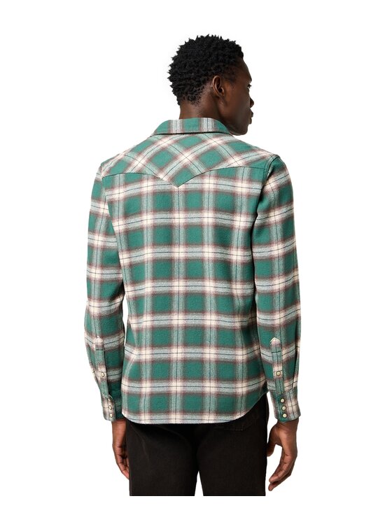 Wrangler Wrangler Koszula 112371615 Zielony Regular Fit