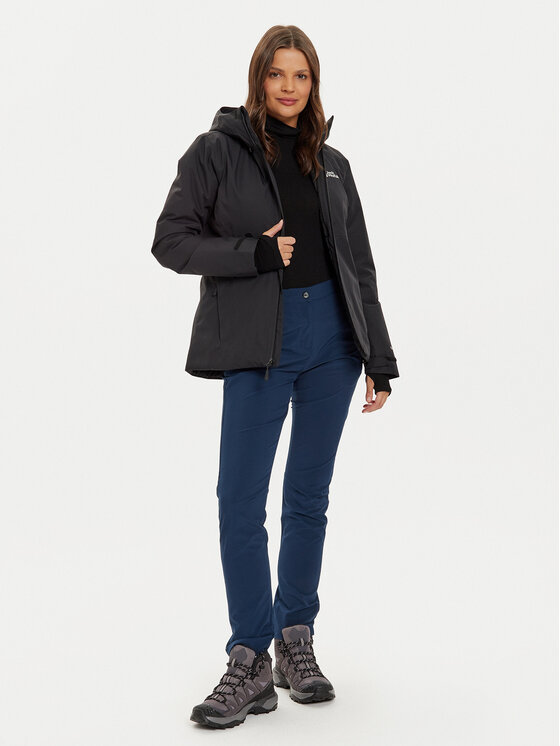 Jack Wolfskin Jack Wolfskin Μπουφάν αδιάβροχο Wisper Ins A61893 Μαύρο Regular Fit
