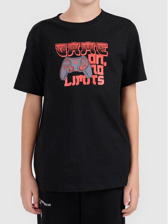 4F 4F T-Shirt 4FJWAW26TTSHM3517-20S Czarny Active Fit