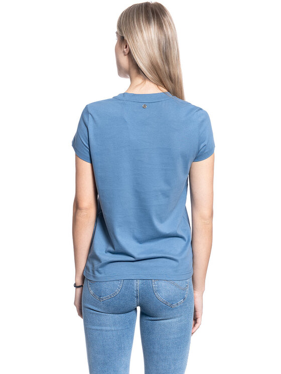 Mustang Mustang T-Shirt ALINA C PRINT Niebieski Slim Fit