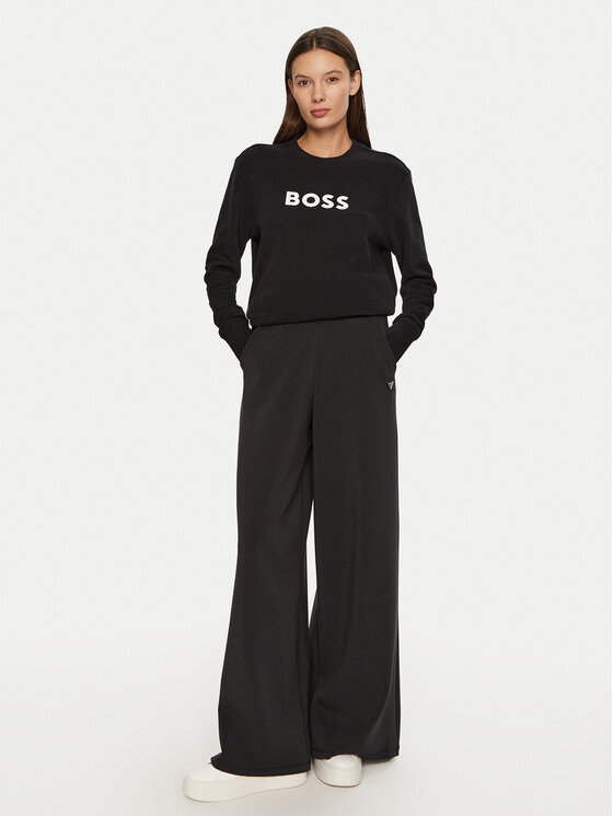 BOSS Boss Majica dugih rukava C_Elaboss_6 50501154 Crna Regular Fit