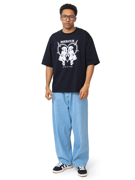 Mercur Mercur T-Shirt Angels Czarny Comfortable Fit