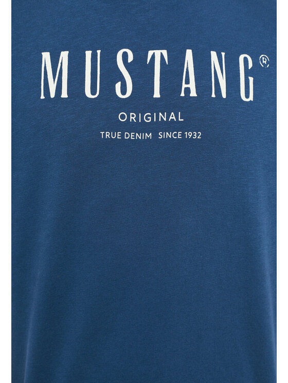 Mustang Mustang Bluza Ben Crewneck SSleeve Niebieski Regular Fit
