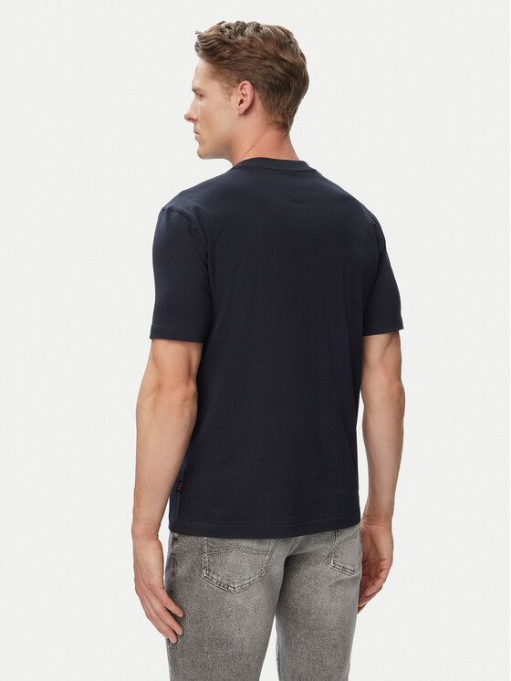 BOSS BOSS T-krekls Logo Tape 50566606 Tumši zils Regular Fit