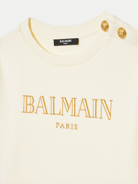 Balmain Balmain Felpa BV4B10-Z0081 102 Écru Regular Fit
