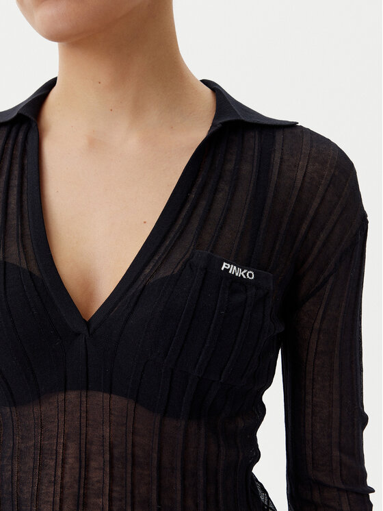 PINKO PINKO Bluse Rex Ford Polo 105151 A2LS Schwarz Slim Fit