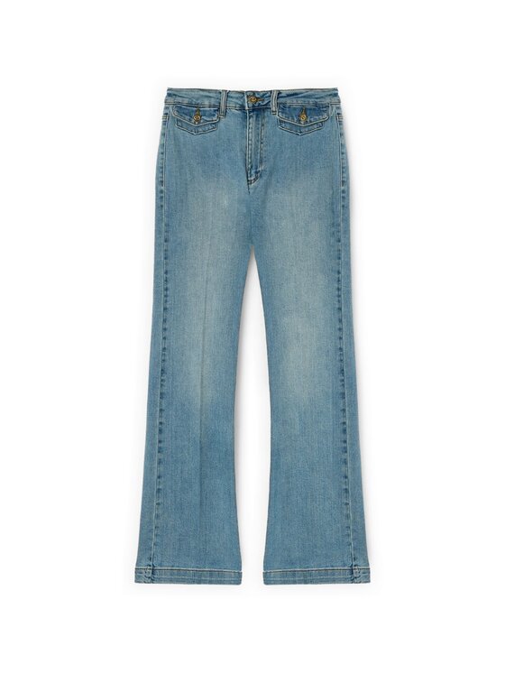 Motivi Motivi Jeansy P571Q004036N004 Turkusowy Flare Fit