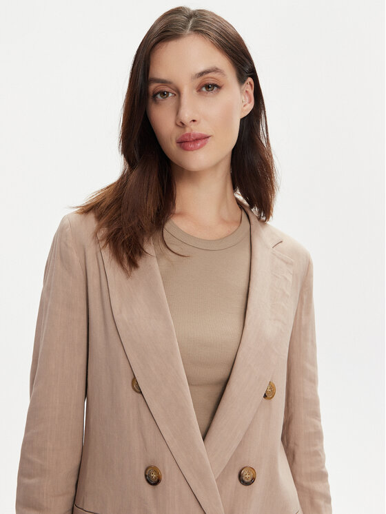 Marella Marella Marynarka Alba 2413041065 Beżowy Regular Fit