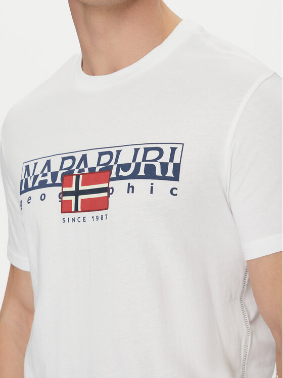 Napapijri Napapijri T-Shirt S-Aylmer NP0A4HTO Biały Regular Fit