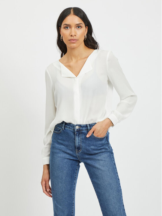 Vila Vila Ing Lucy 14044253 Fehér Relaxed Fit