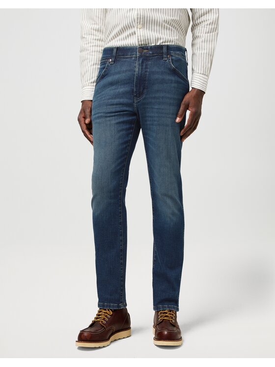 Wrangler Wrangler Jeansy Larston Granatowy Slim Leg