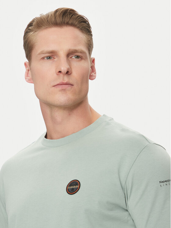Napapijri Napapijri T-särk S-Badge NP0A4I3N Roheline Regular Fit