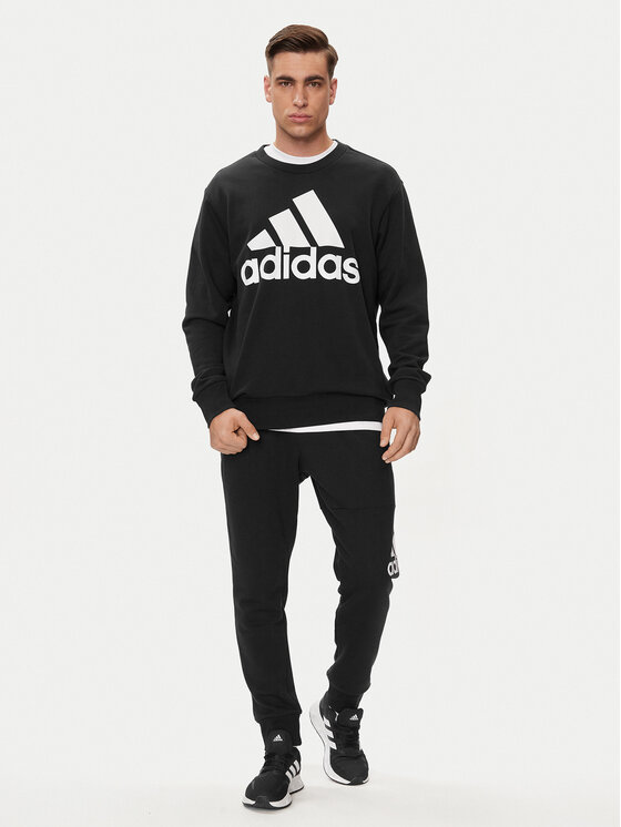 adidas adidas Μπλούζα Essentials French Terry Big Logo Sweatshirt IC9324 Μαύρο Regular Fit
