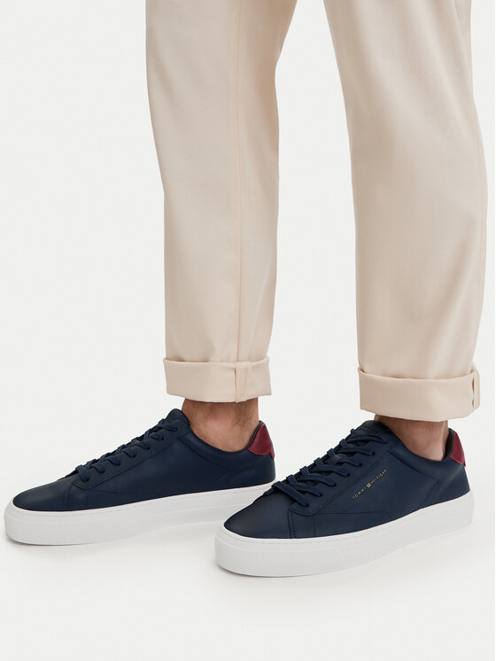 Tommy Hilfiger Superge Premium Dress Cupsole Lth FM0FM05572 Mornarsko modra