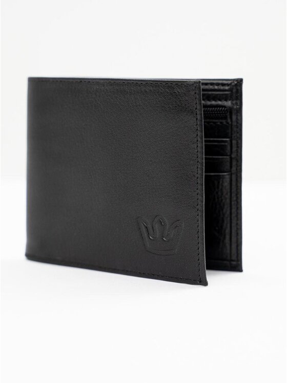 Jigga Wear Jigga Wear Spodnie materiałowe Skórzany Portfel Czarny Jigga Wear Simple Crown Leather uni Czarny