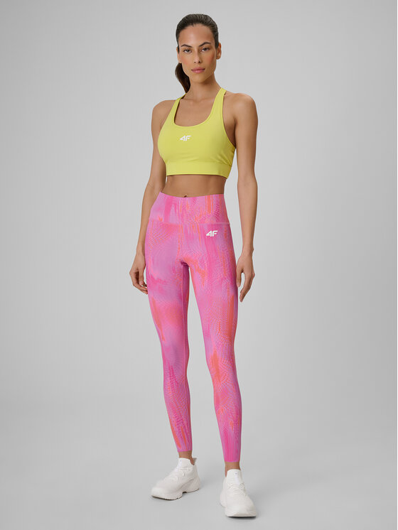 4F 4F Legginsy ACTIVE BY NATURE Czerwony Slim Fit