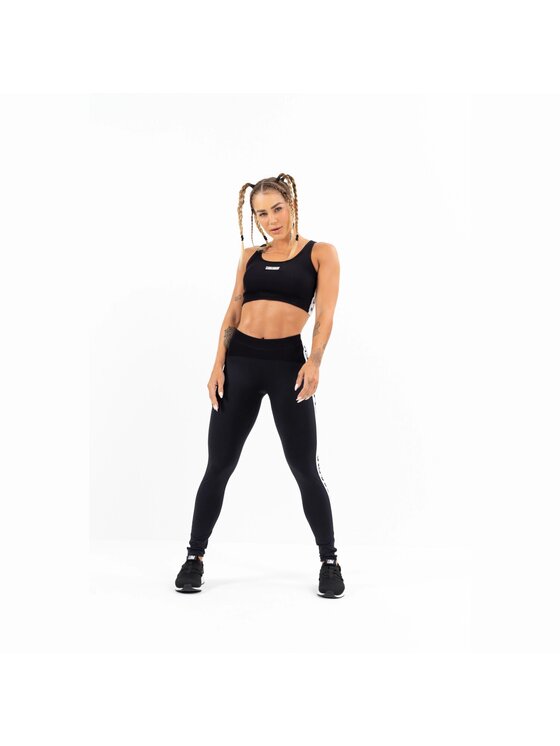 LaBellaMafia LaBellaMafia Top LABELLAMAFIA CROPPED BLACK AND GOLD BLACK Czarny Regular Fit