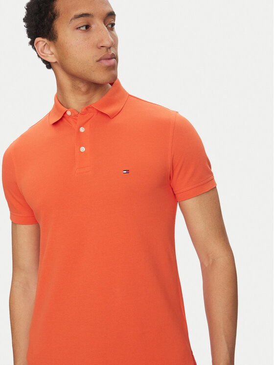 Tommy Hilfiger Tommy Hilfiger Polo 1985 MW0MW17771 Pomarańczowy Slim Fit