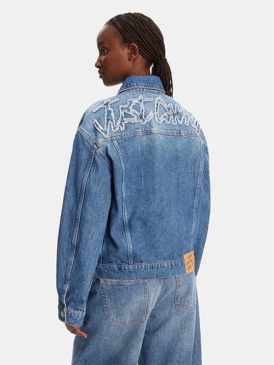 Just Cavalli Just Cavalli Kurtka jeansowa 78PAS4O3 Niebieski Regular Fit