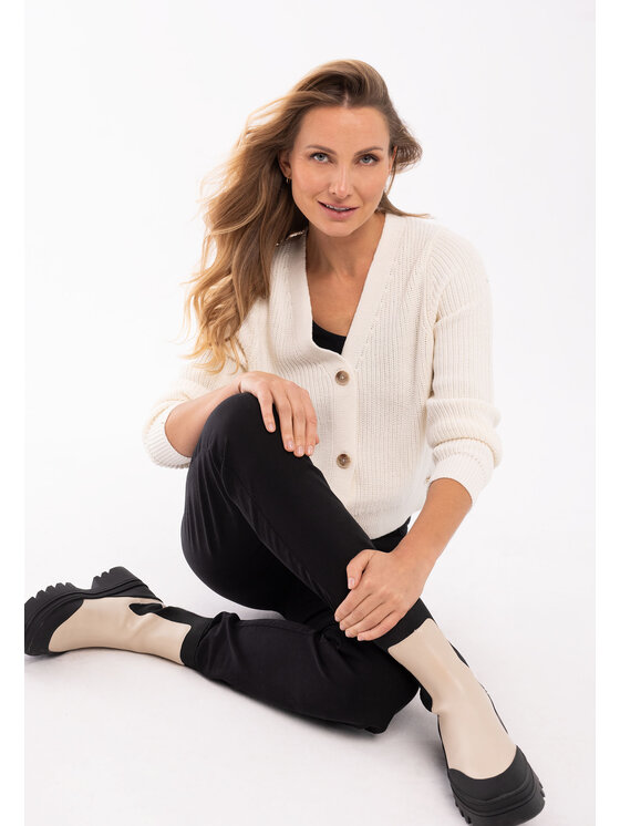 Volcano Volcano Sweter S-MELA Écru Regular Fit