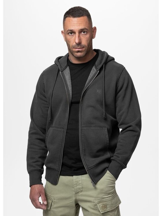 PITBULL PITBULL Bluza Washed HACKETT Szary Regular Fit