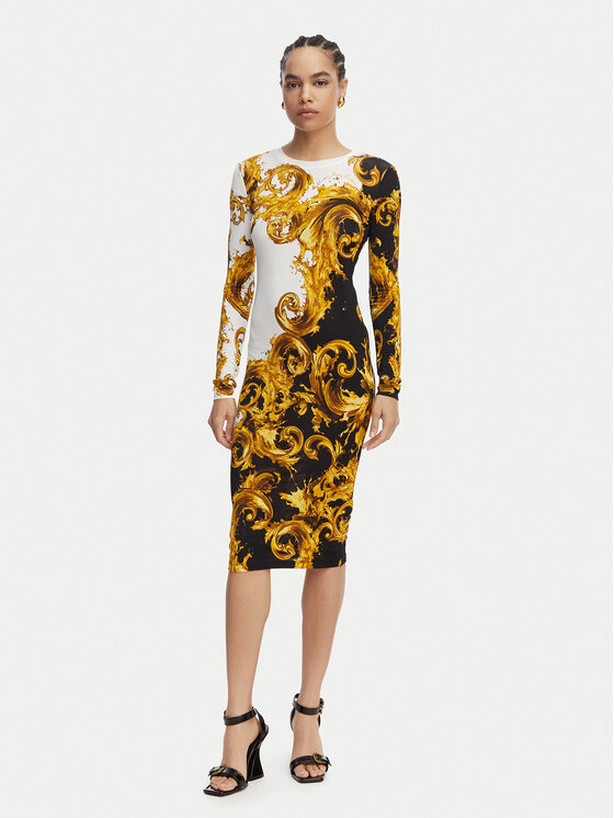 Versace Jeans Rochie de zi 80HAO9P0 JS547 Negru Slim Fit