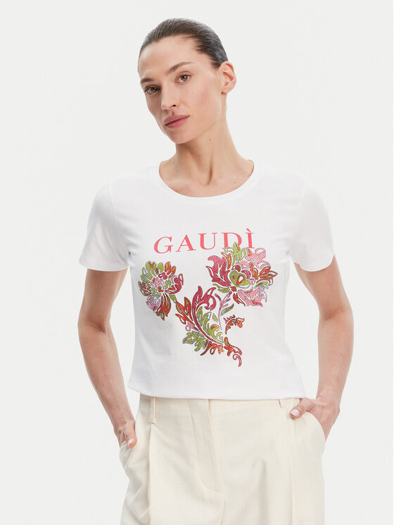 Gaudi Gaudi Тишърт 511BD64036 Бял Regular Fit