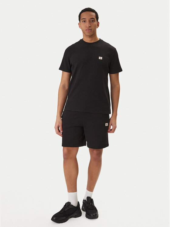 Calvin Klein Jeans Calvin Klein Jeans T-Shirt Waffle Badge LV04RD008G Schwarz Regular Fit