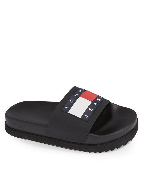 Tommy Jeans Tommy Jeans Natikači Tjw Elevated Flatform Slide EN0EN02451 Črna
