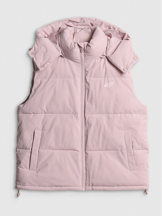 4F 4F Bezrękawnik ESSENTIAL 3 Różowy jasny Loose Fit