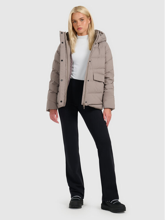 4F 4F Kurtka puchowa MIDSHOP TEXTILE Beżowy Regular Fit