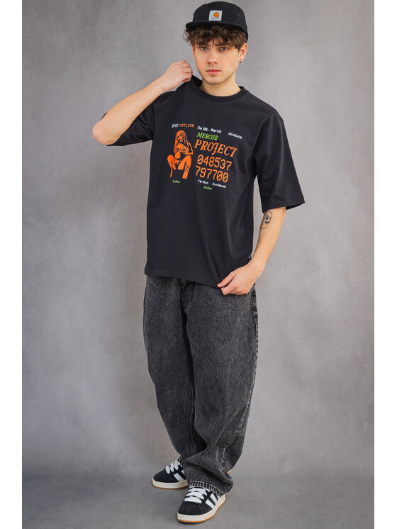 Mercur Mercur T-Shirt Hotline Czarny Comfortable Fit