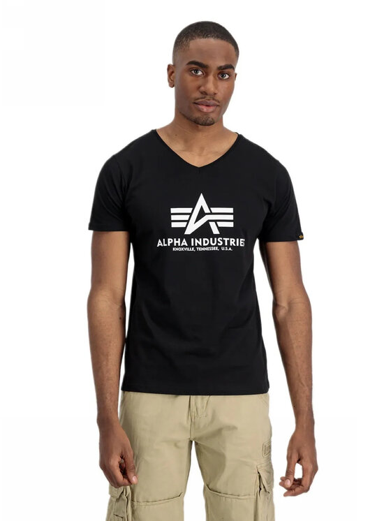 Alpha Industries Alpha Industries Tričko AI.106512-03-L Čierna Basic Fit