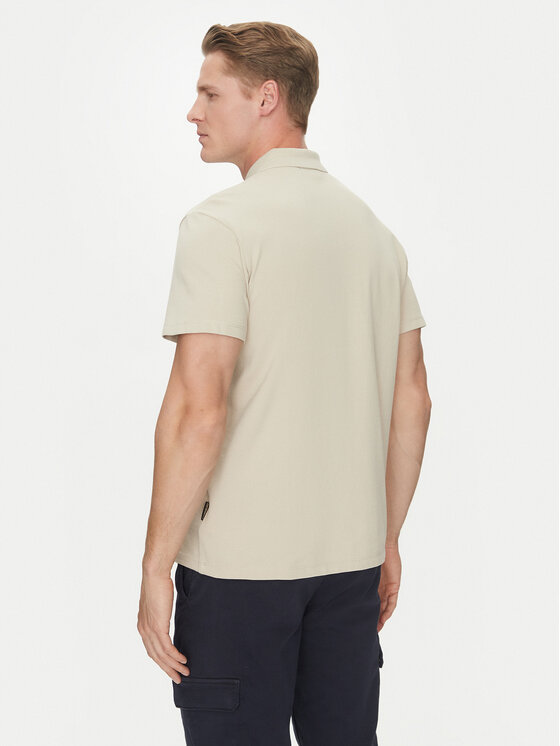 Napapijri Napapijri Тениска с яка и копчета Ealis NP0A4H8B Бежов Regular Fit