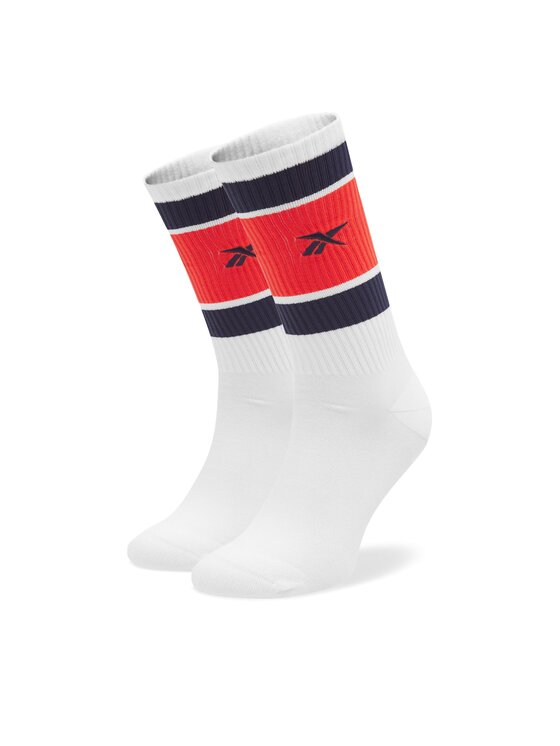 Reebok Vysoké pánske ponožky CL Basketball Sock HF8408 Biela