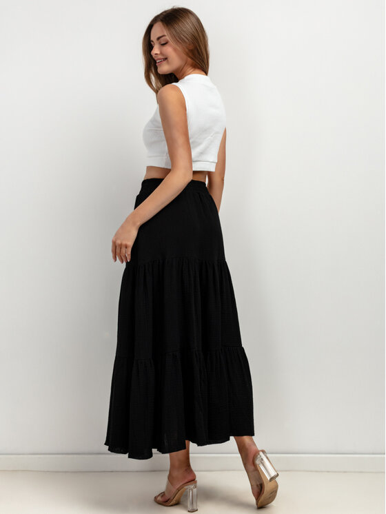 Tessita Tessita Spódnica SPÓDNICA _T427_5_S Czarny A-Line Fit